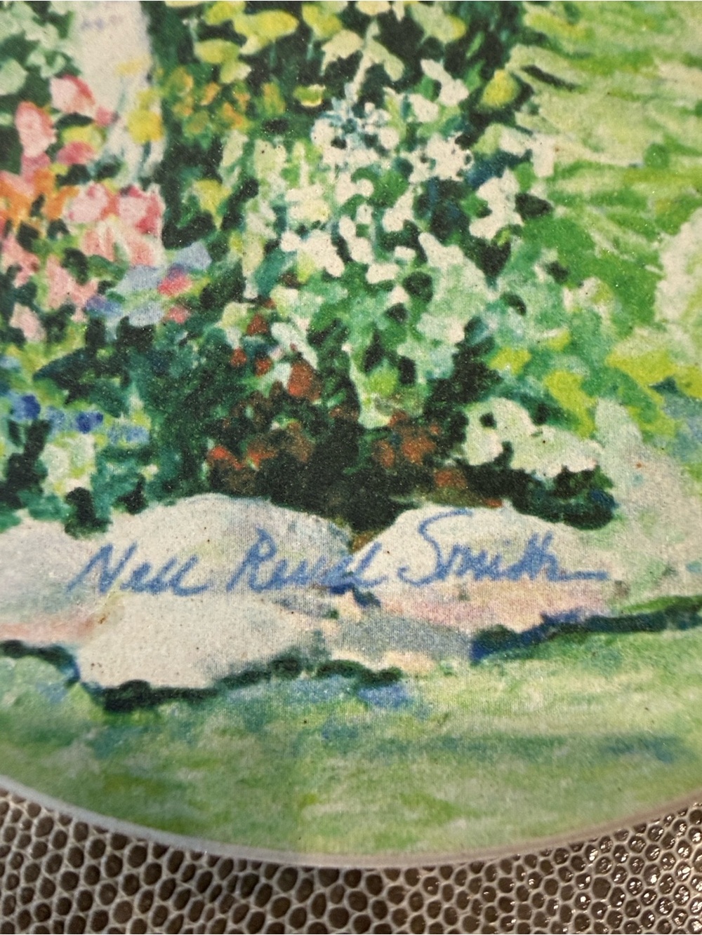 Scenic signed Coastal Floral Round Stone Coasters - Set of 4 - Picture 2 of 10